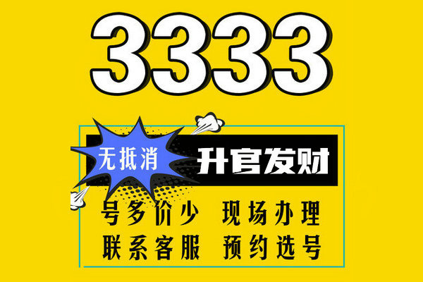 成武尾号3333手机靓号回收